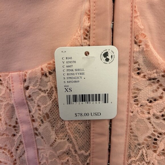 Free People Women's Lace Night Rhythm Bodysuit Size XS Pink Thong NWT $78 - Picture 15 of 16